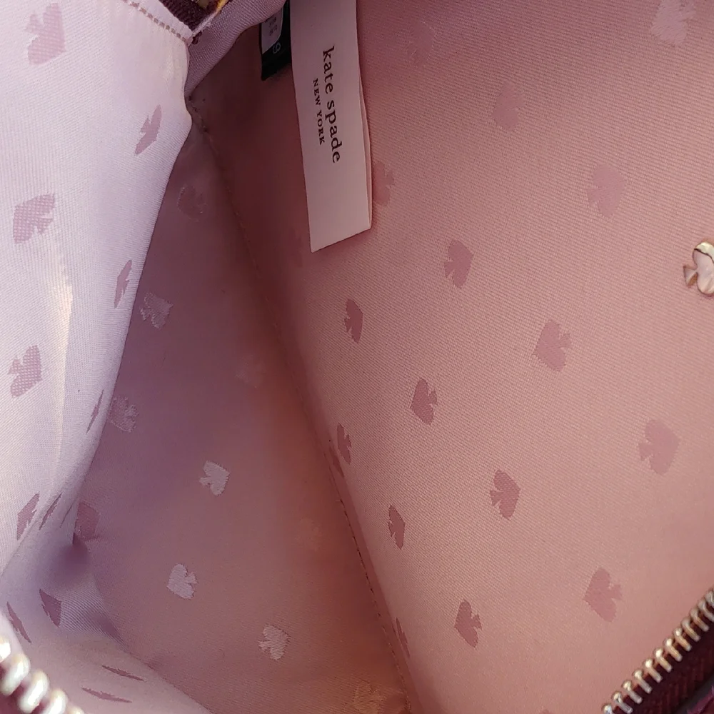 Kate Spade New York Mini Caden Carter Leather Women's Backpack Bag in Burgundy - Picture 12 of 16